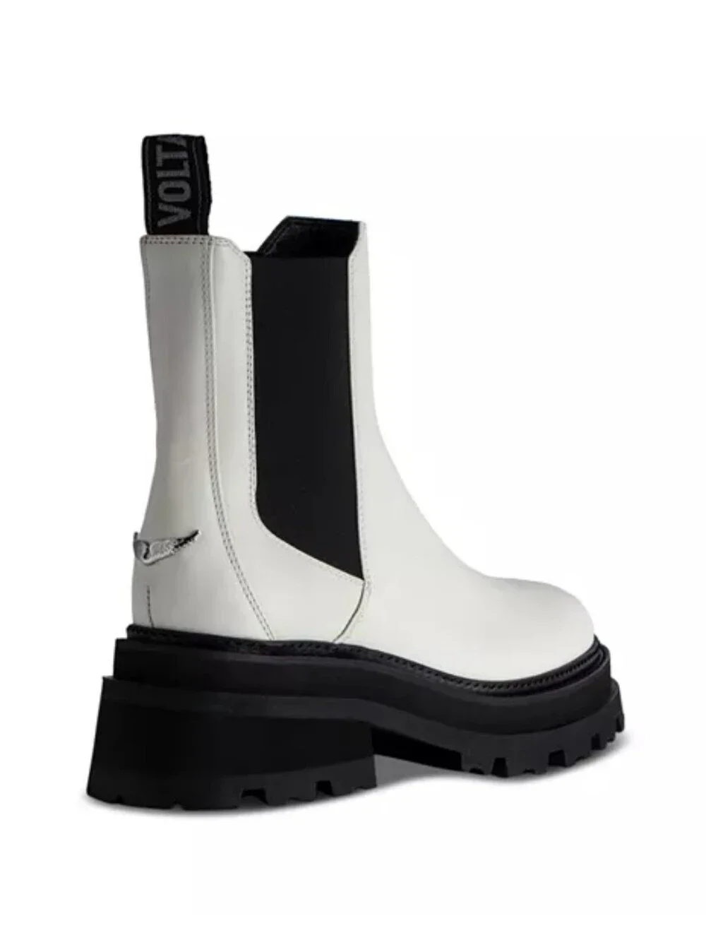 Zadig And Voltaire Ride Stretch White Chelsea Boots